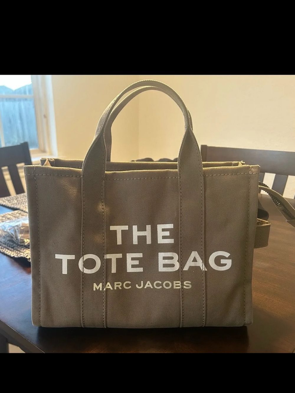 Marc Jacobs Olive Canvas Tote with White Logo